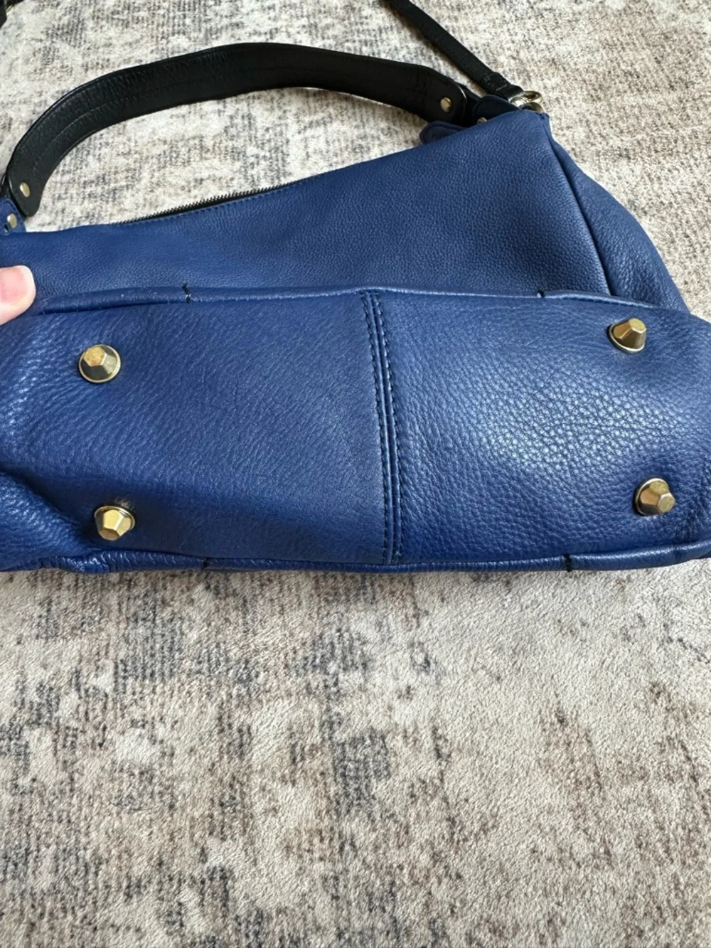 orYANY Royal Blue Pebbled Leather Slouchy Hobo Bag Crossbody